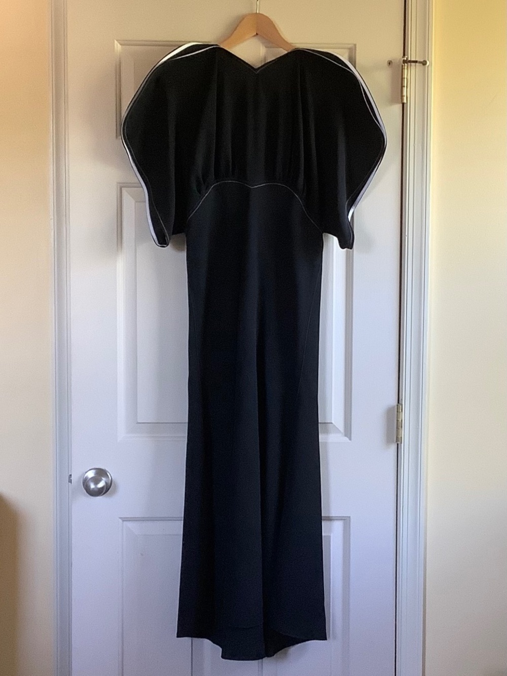 VICTORIA BECKHAM Drape Sleeve Crepe Midi/ Maxi Dress Black SZ US 8/ UK 12 - Picture 4 of 16